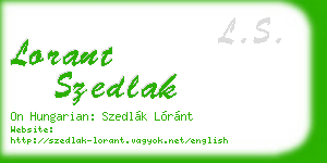 lorant szedlak business card